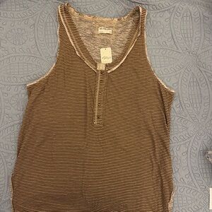 NWT We The Free Tan and White Striped Tank Top